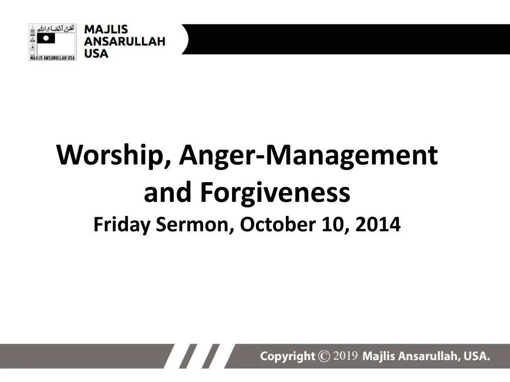 worship anger management and forgiveness friday