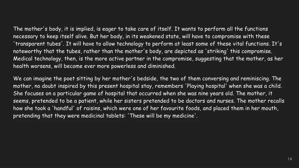 the mother s body it is implied is eager to take