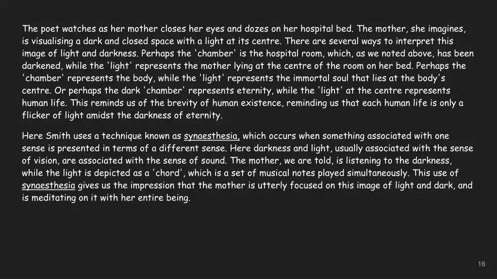 the poet watches as her mother closes her eyes