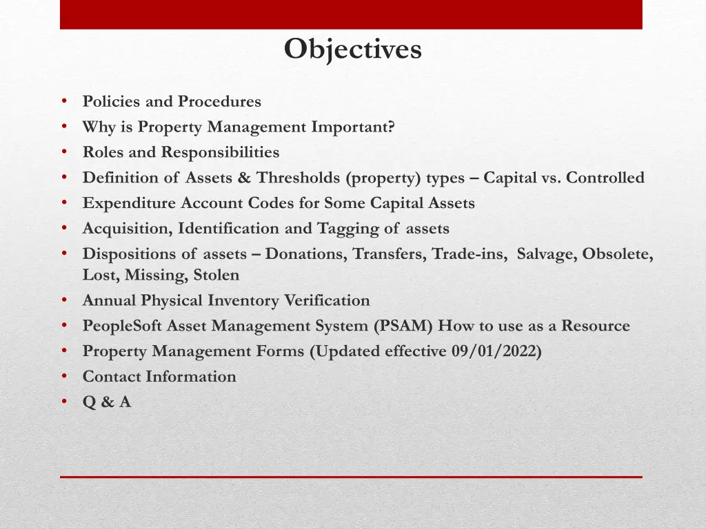 objectives