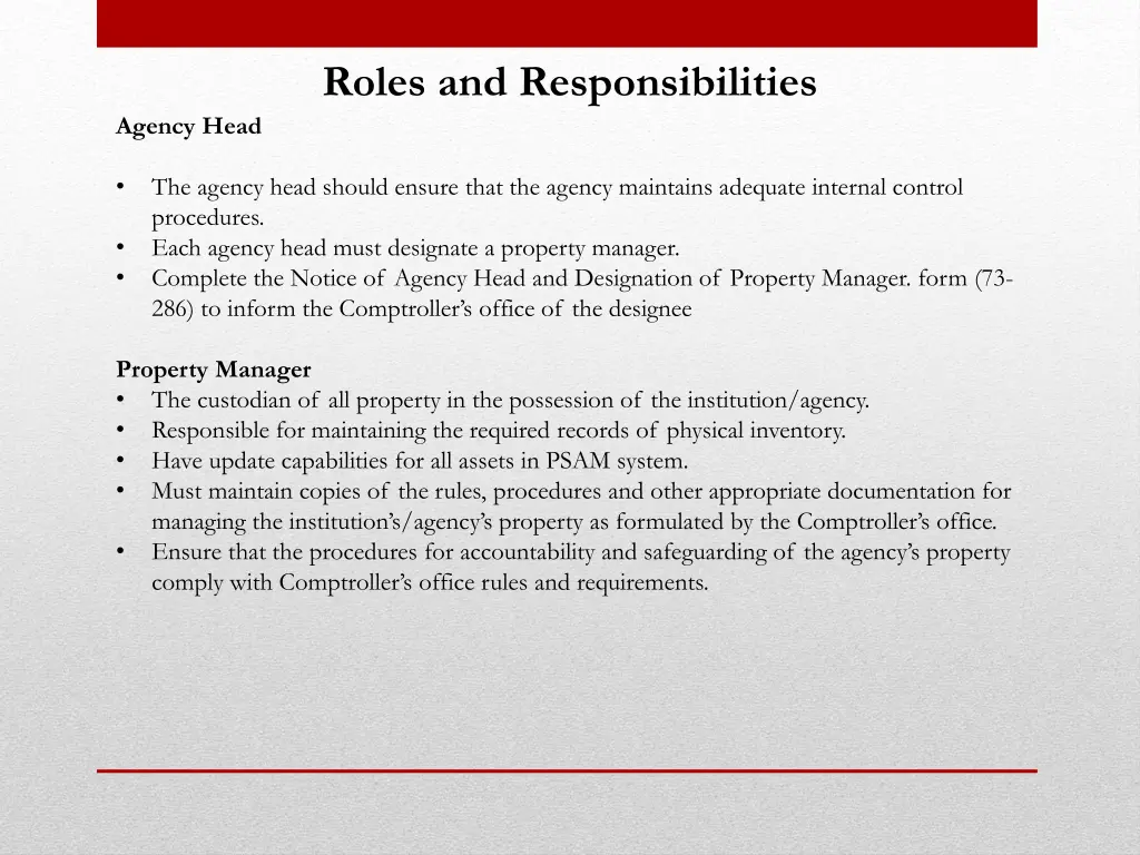 roles and responsibilities