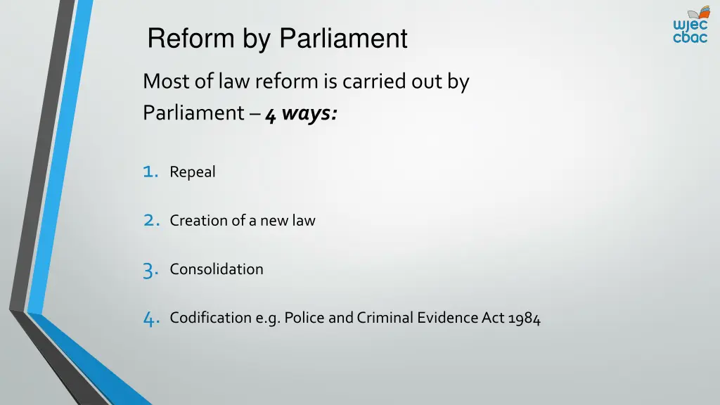 reform by parliament