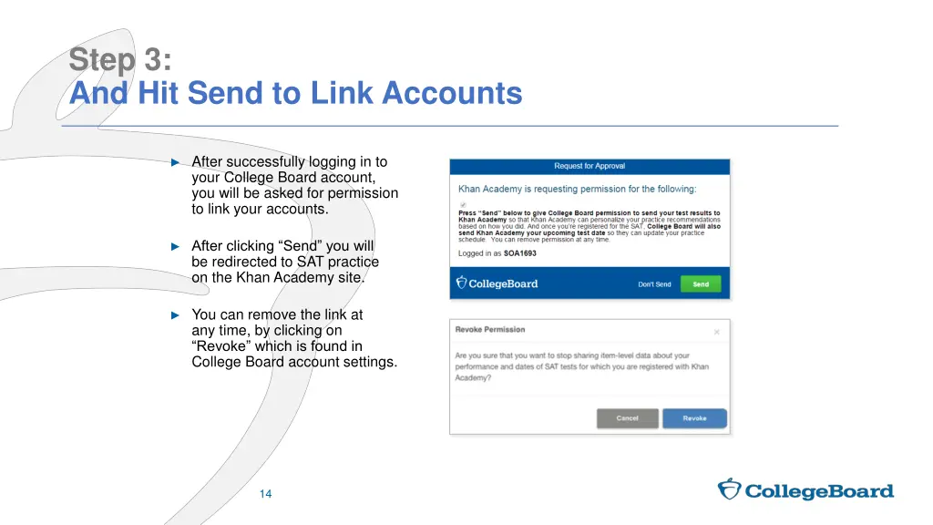 step 3 and hit send to link accounts