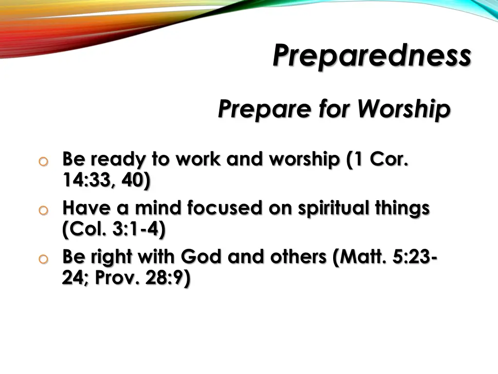 preparedness