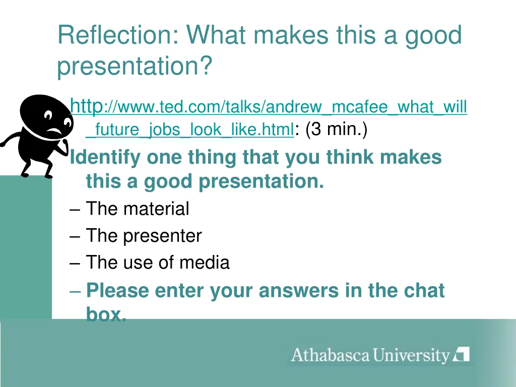 reflection what makes this a good presentation