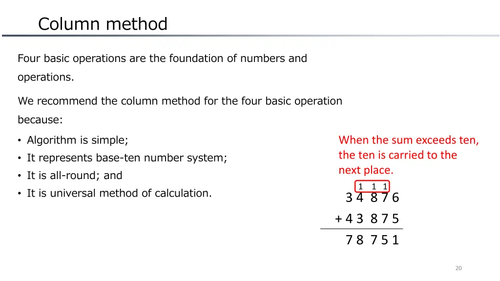 column method