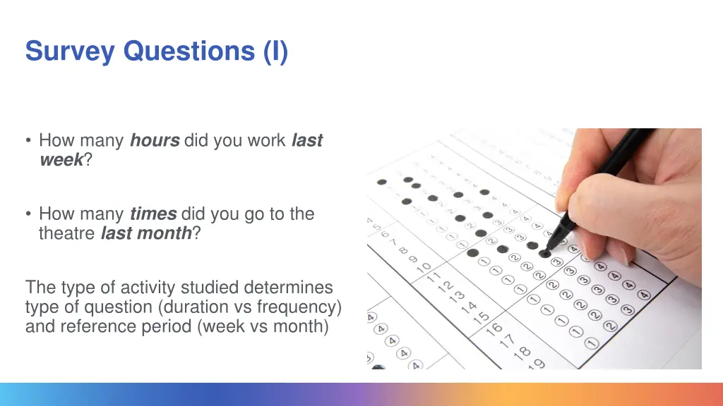 survey questions i