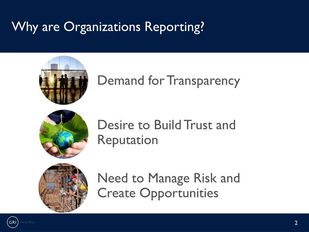 why are organizations reporting