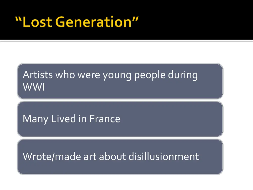 artists who were young people during wwi