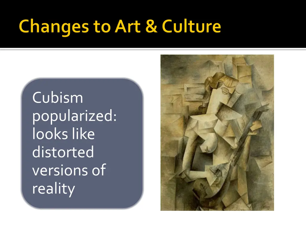 cubism popularized looks like distorted versions