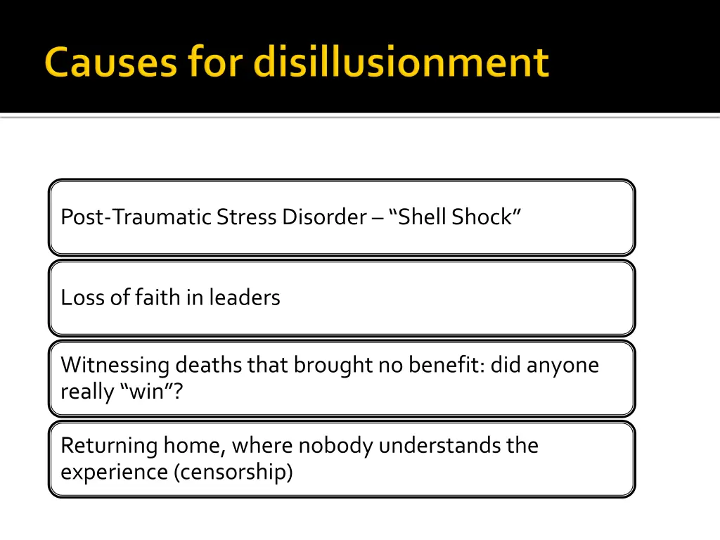 post traumatic stress disorder shell shock