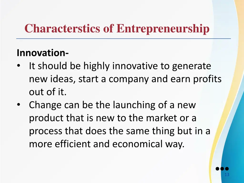 characterstics of entrepreneurship 1