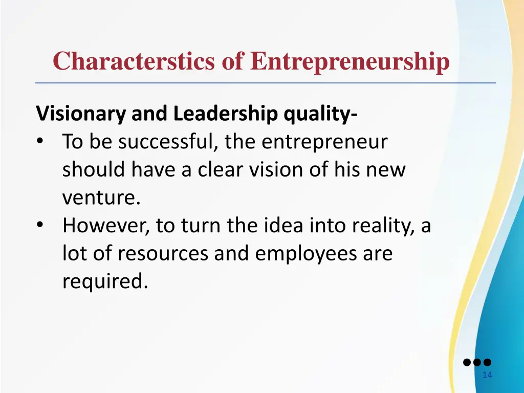 characterstics of entrepreneurship 2