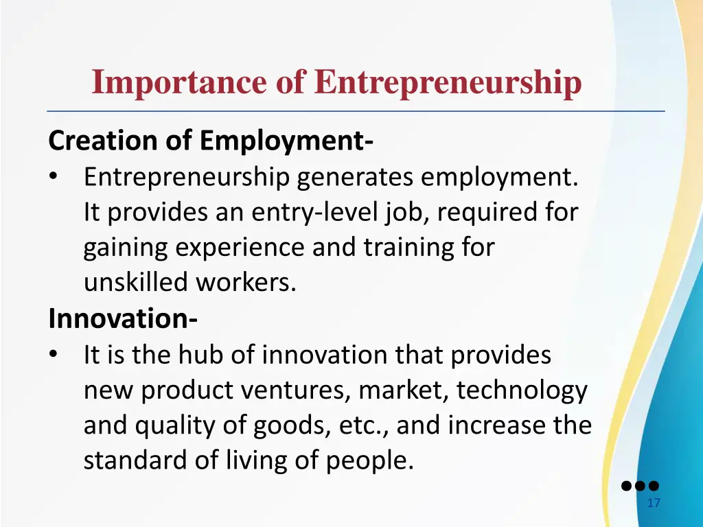 importance of entrepreneurship