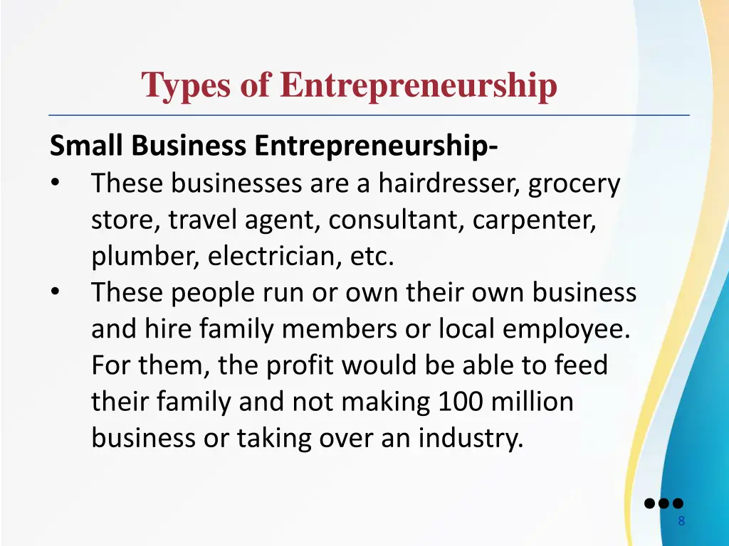 types of entrepreneurship