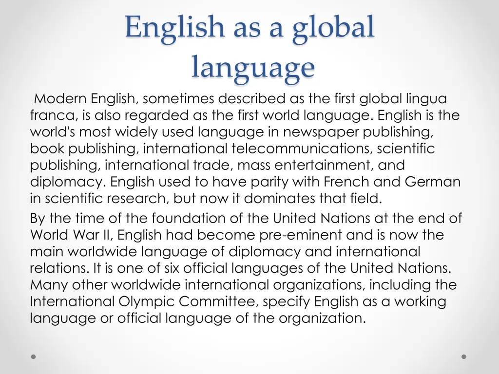 english as a global language modern english