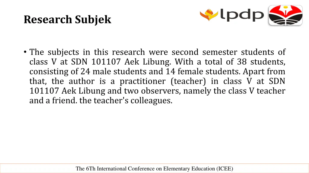 research subjek