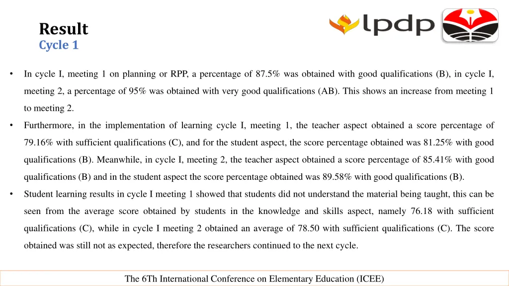 result cycle 1