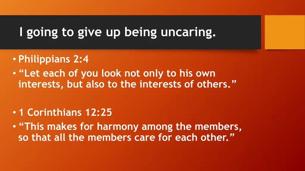 i going to give up being uncaring
