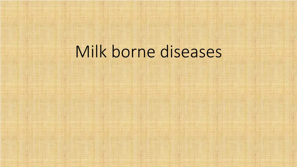 milk borne diseases