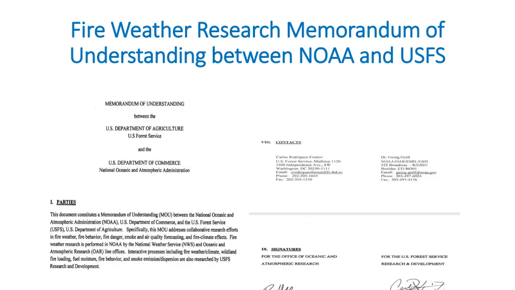 fire weather research memorandum of fire weather