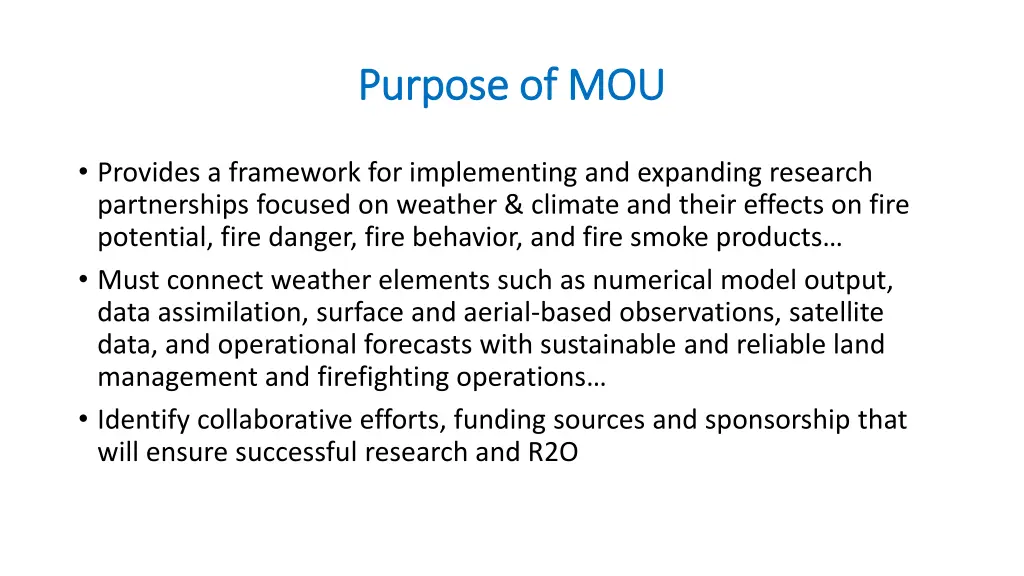 purpose of mou purpose of mou