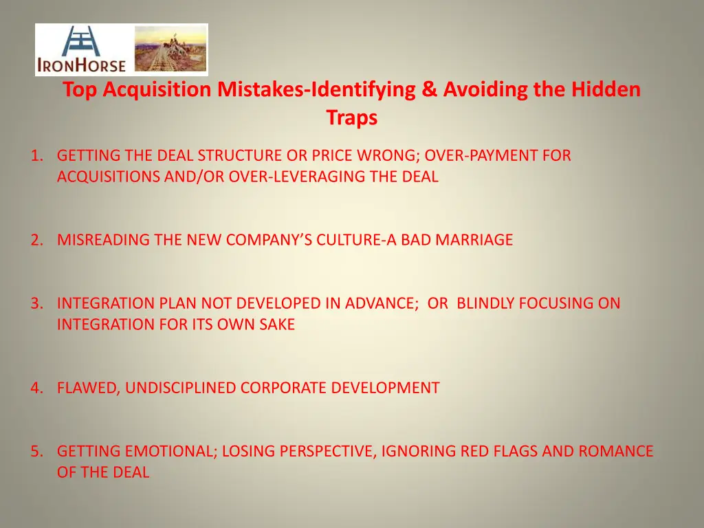 top acquisition mistakes identifying avoiding