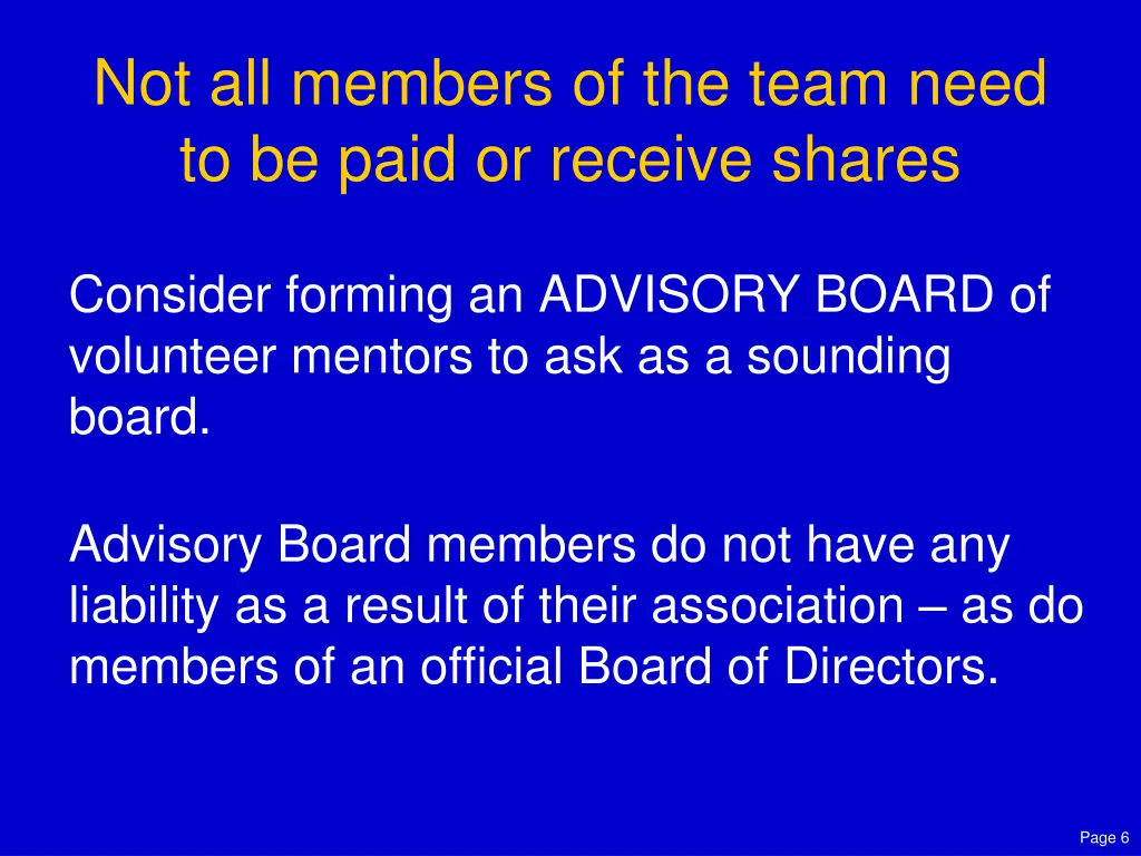 not all members of the team need to be paid