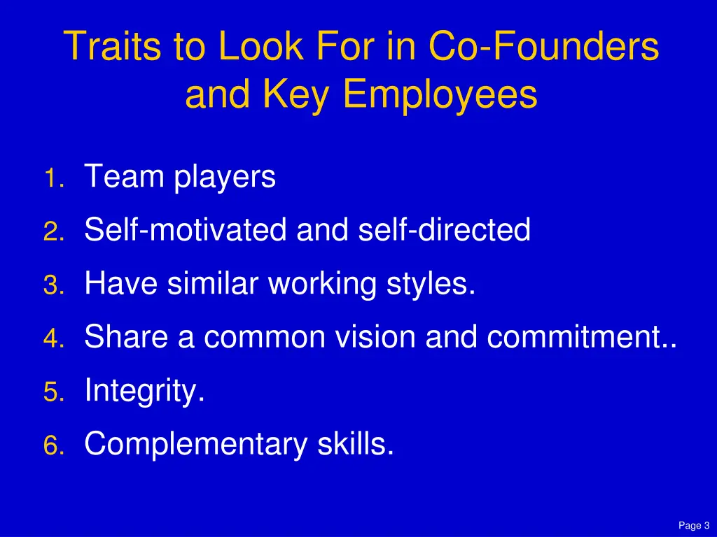 traits to look for in co founders