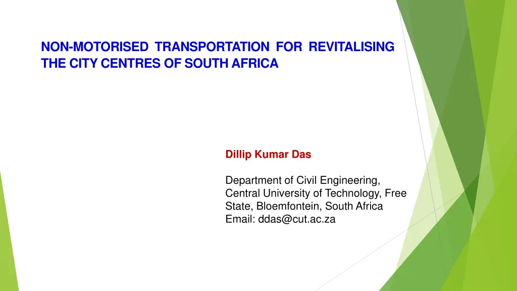 non motorised transportation for revitalising