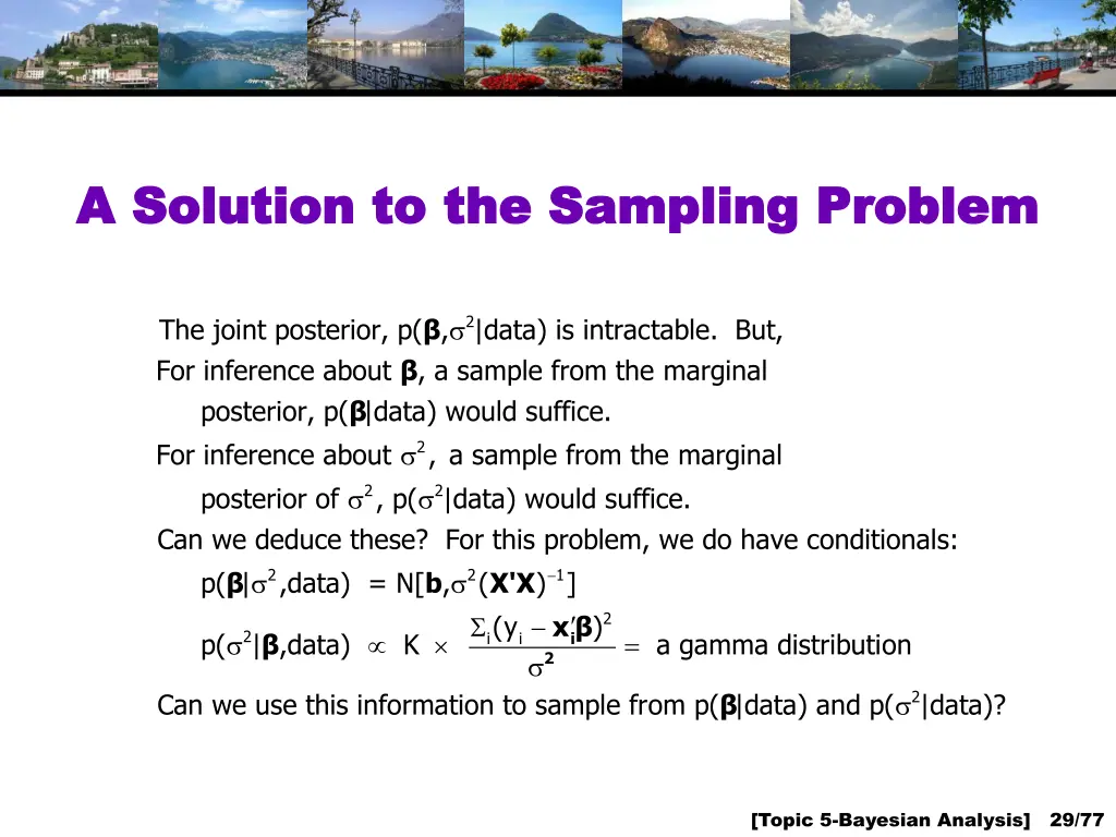 a solution to the sampling problem a solution