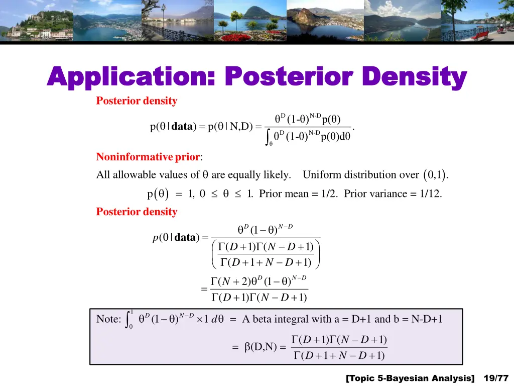 application posterior density application