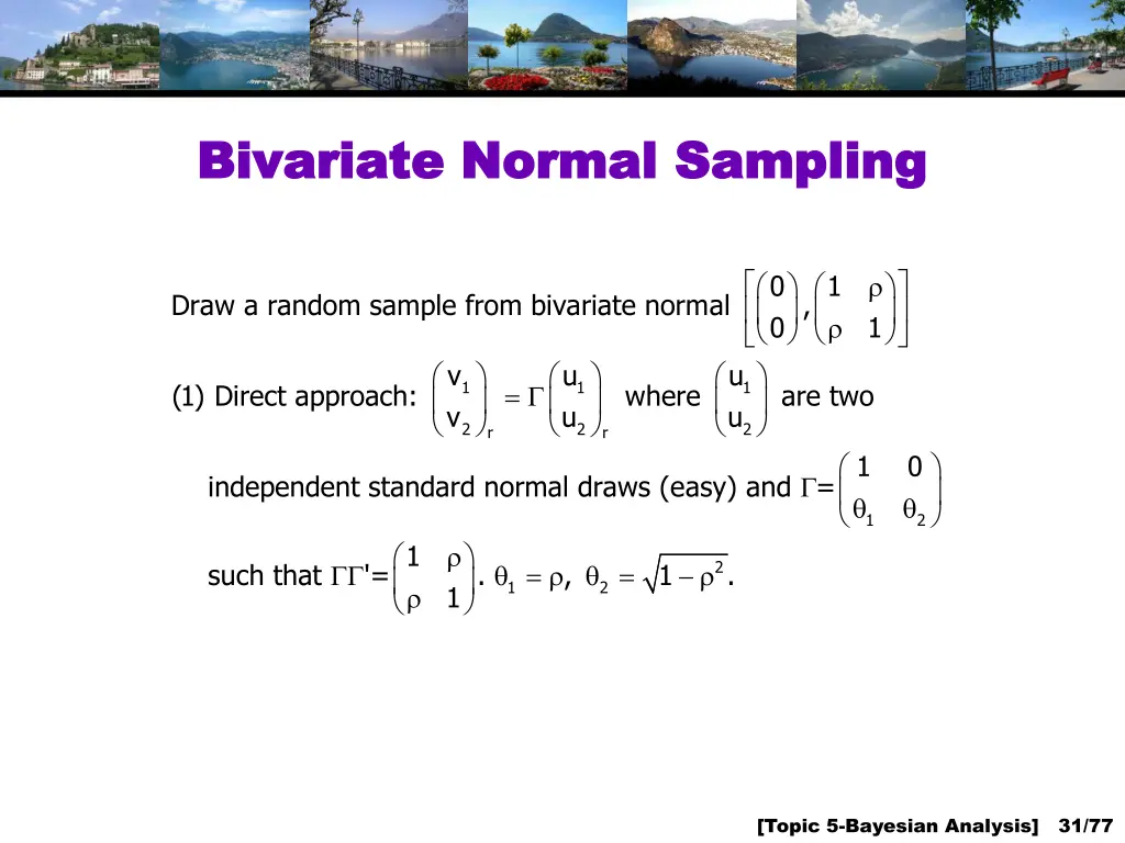 bivariate normal sampling bivariate normal