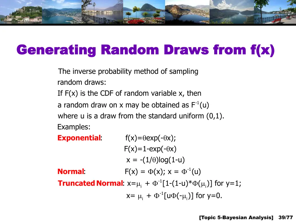 generating random draws from f x generating