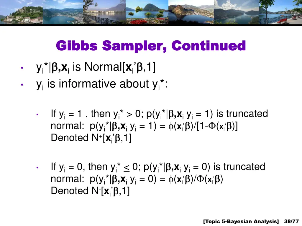gibbs sampler continued gibbs sampler continued
