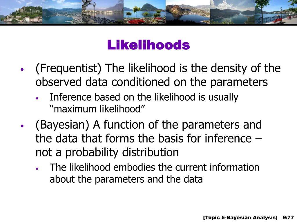 likelihoods likelihoods