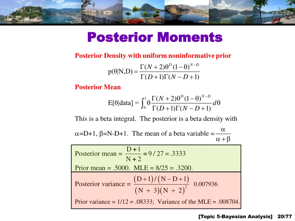 posterior moments posterior moments