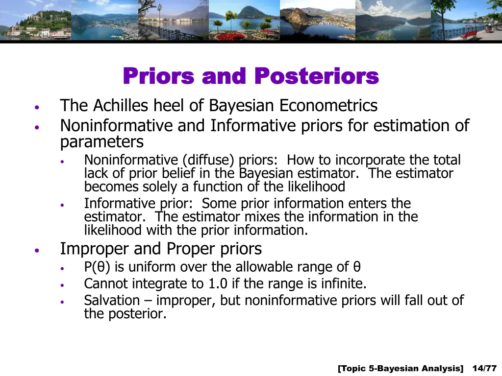 priors and posteriors priors and posteriors