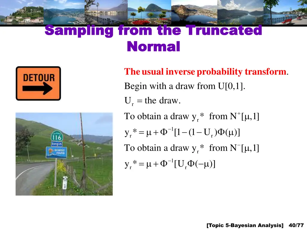 sampling from the truncated sampling from