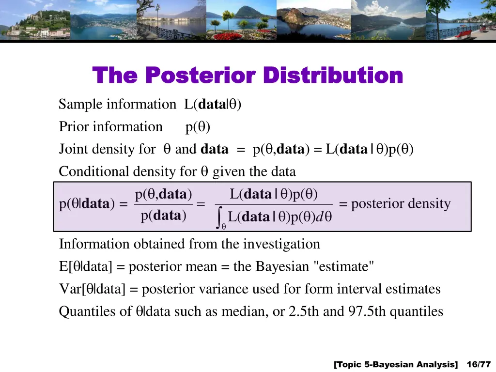 the posterior distribution the posterior