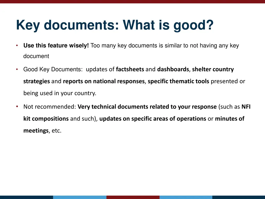 key documents what is good