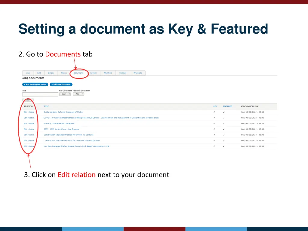 setting a document as key featured 1