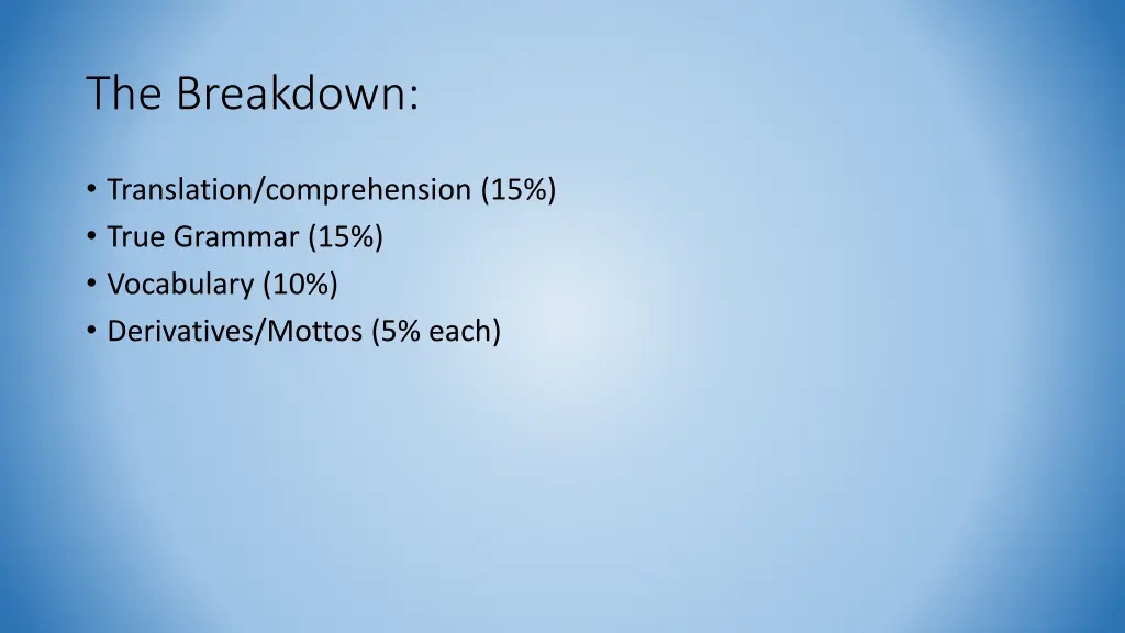 the breakdown