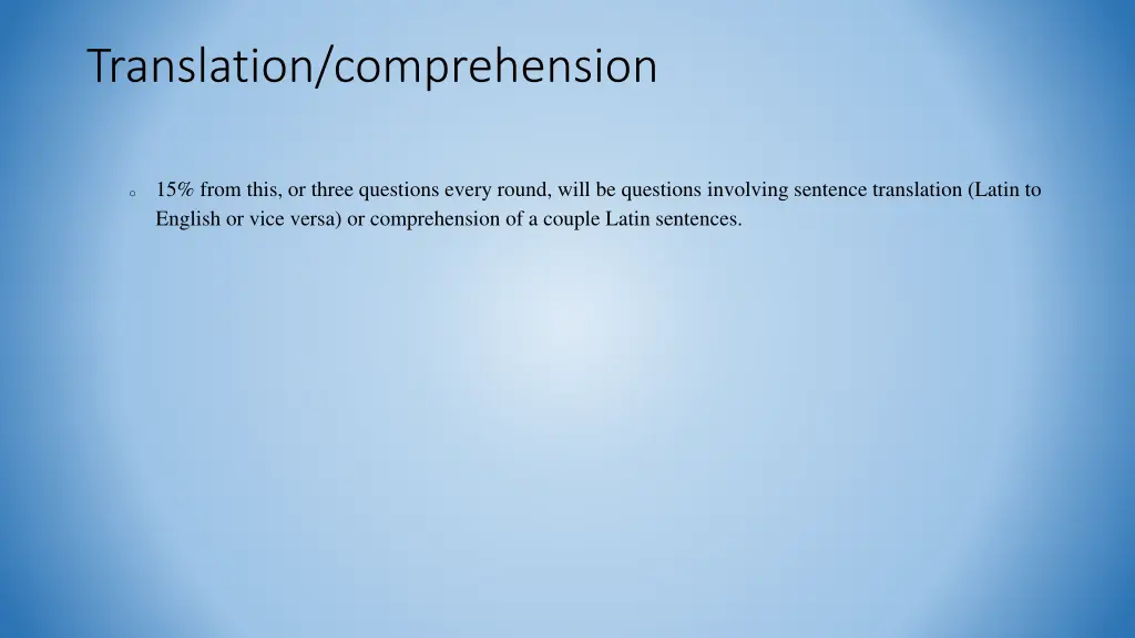 translation comprehension