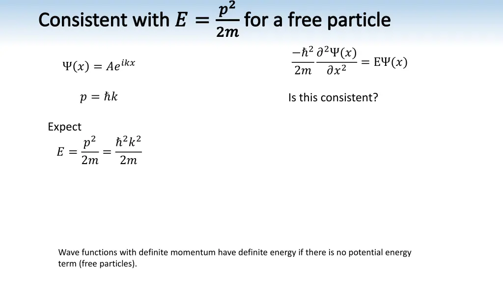 2 2 for a free particle 2 2