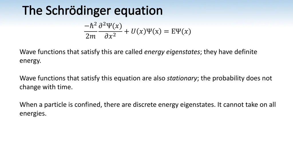 the schr dinger equation 2 2