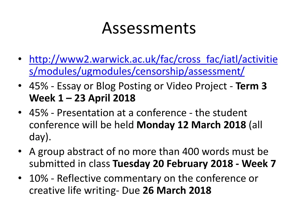 assessments