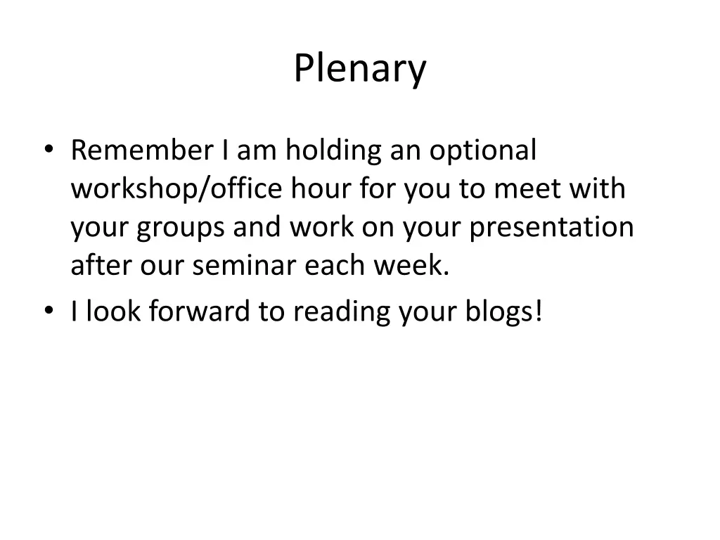 plenary