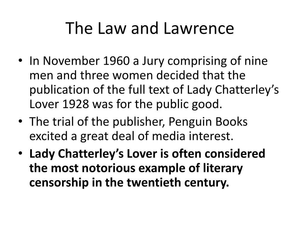 the law and lawrence