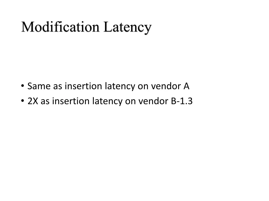 modification latency